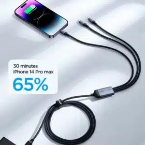 Câble de charge A21 - USB+Type-C vers iP+Type-C+Micro USB