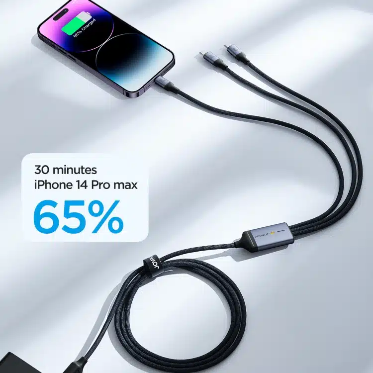 Câble de charge A21 - USB+Type-C vers iP+Type-C+Micro USB