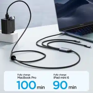 Câble de charge A21 - USB+Type-C vers iP+Type-C+Micro USB
