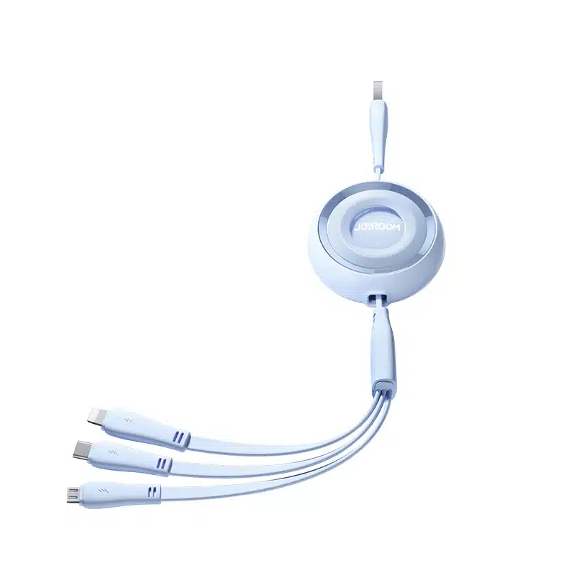 Câble De Charge Auto-rétractable USB-C 3 M Avec Housse De Protection - Idéal Camping Et Extérieur
